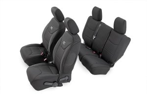 Jeep Wrangler Seat Covers - Front + Rear - Rough Country - Neoprene - '11-'12